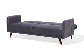 Senja 2-personers Sovesofa 200 cm i Fløjl med Træben - Grå - Møbler - Sofaer - Sovesofaer