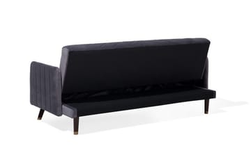 Senja 2-personers Sovesofa 200 cm i Fløjl med Træben - Grå - Møbler - Sofaer - Sovesofaer