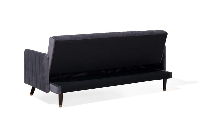 Senja 2-personers Sovesofa 200 cm i Fløjl med Træben - Grå - Møbler - Sofaer - Sovesofaer