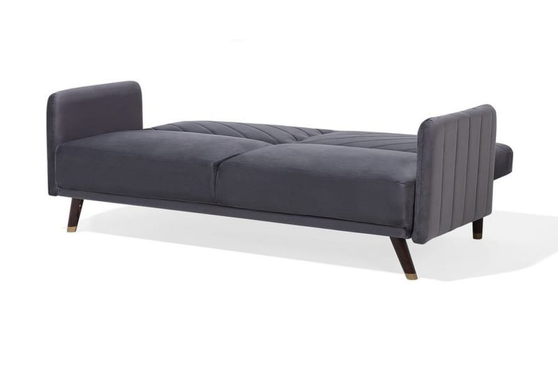 Senja 2-personers Sovesofa 200 cm i Fløjl med Træben - Grå - Møbler - Sofaer - Sovesofaer
