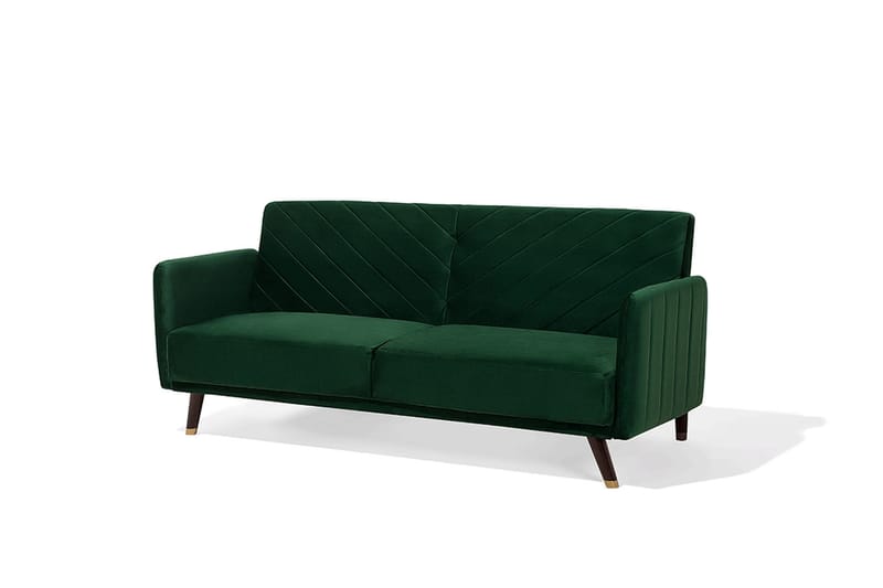 Senja Rektangulær Sovesofa 110x181 cm i Fløjl - Grøn - Møbler - Sofaer - Sovesofaer