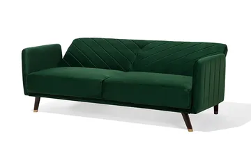 Senja Rektangulær Sovesofa 110x181 cm i Fløjl - Grøn - Møbler - Sofaer - Sovesofaer