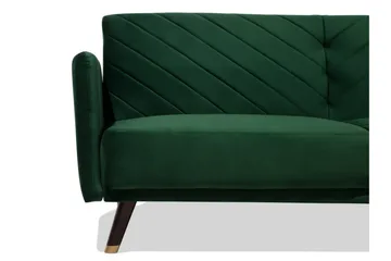 Senja Rektangulær Sovesofa 110x181 cm i Fløjl - Grøn - Møbler - Sofaer - Sovesofaer