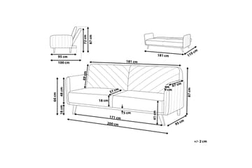 Senja sovesofa 200 cm - Rød - Møbler - Sofaer - Sovesofaer