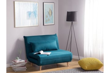 Setten 1-personers Sovesofa Foldbar 104 cm i Stof med Træben - Petrol - Møbler - Sofaer - Sovesofaer
