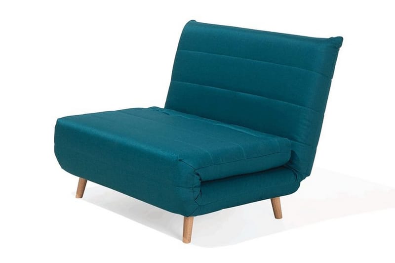 Setten 1-personers Sovesofa Foldbar 104 cm i Stof med Træben - Petrol - Møbler - Sofaer - Sovesofaer