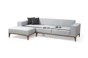 Shallo Sovesofa med Chaiselong Venstre - Grå - Møbler - Sofaer - Sovesofaer