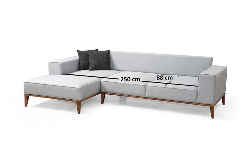 Shallo Sovesofa med Chaiselong Venstre - Grå - Møbler - Sofaer - Sovesofaer