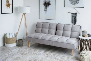 Siljan 3-personers Rektangulær Sovesofa 105x177 cm i Stof - Grå - Møbler - Sofaer - Sovesofaer