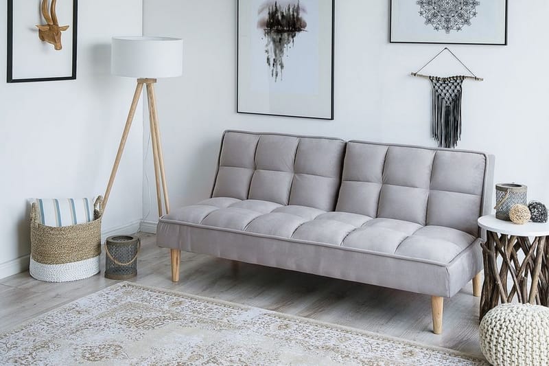 Siljan 3-personers Rektangulær Sovesofa 105x177 cm i Stof - Grå - Møbler - Sofaer - Sovesofaer