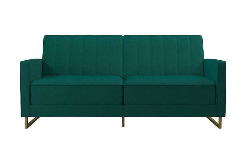 Skylar 2-personers Sovesofa Justerbar Velour/Grøn /Messing - Novogratz - Sovesofaer - 2 personers sovesofa - Velour sofaer