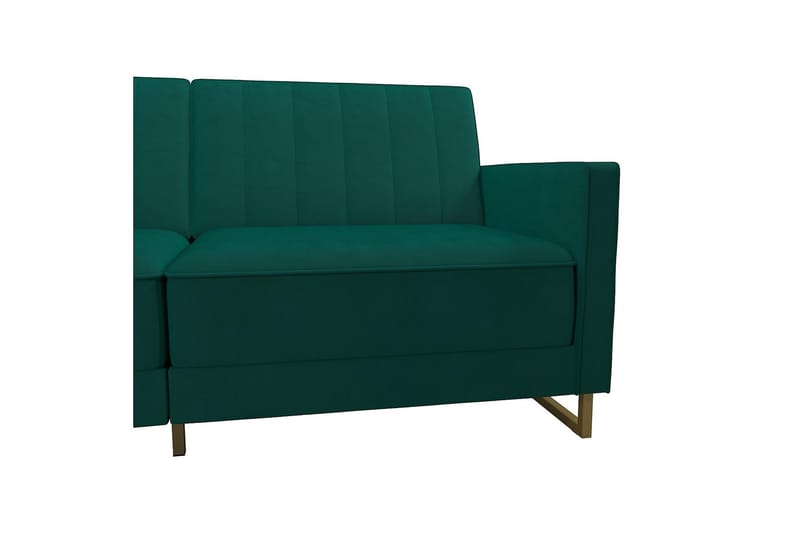 Skylar 2-personers Sovesofa Justerbar Velour/Grøn /Messing - Novogratz - Møbler - Sofaer - Sovesofaer