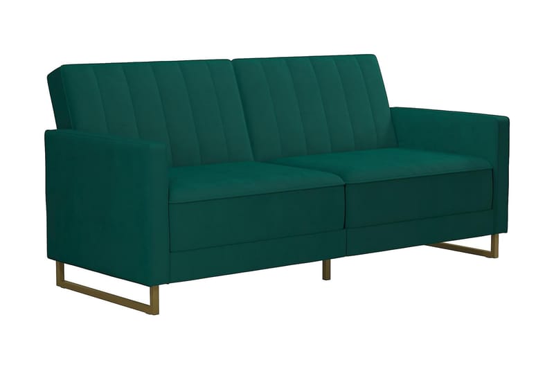 Skylar 2-personers Sovesofa Justerbar Velour/Grøn /Messing - Novogratz - Sovesofaer - 2 personers sovesofa - Velour sofaer