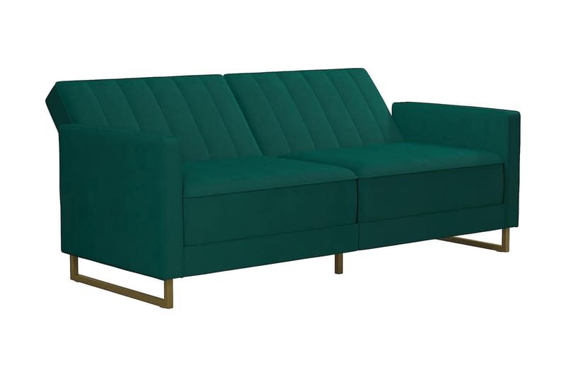 Skylar 2-personers Sovesofa Justerbar Velour/Grøn /Messing - Novogratz - Sovesofaer - 2 personers sovesofa - Velour sofaer