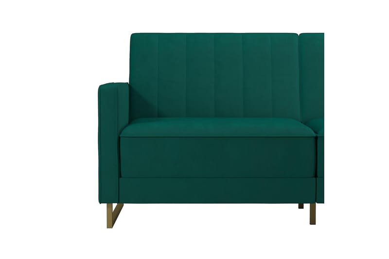 Skylar 2-personers Sovesofa Justerbar Velour/Grøn /Messing - Novogratz - Sovesofaer - 2 personers sovesofa - Velour sofaer