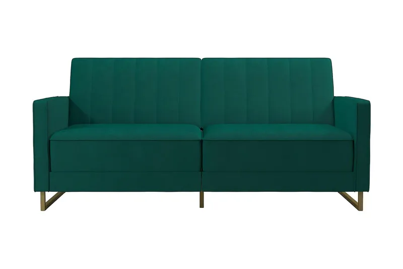 Skylar 2-personers Sovesofa Justerbar Velour/Grøn /Messing, Novogratz