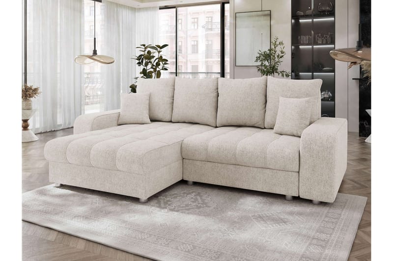 Smolmark Sovesofa med Chaiselong 3-personers - Beige - Møbler - Sofaer - Sovesofaer