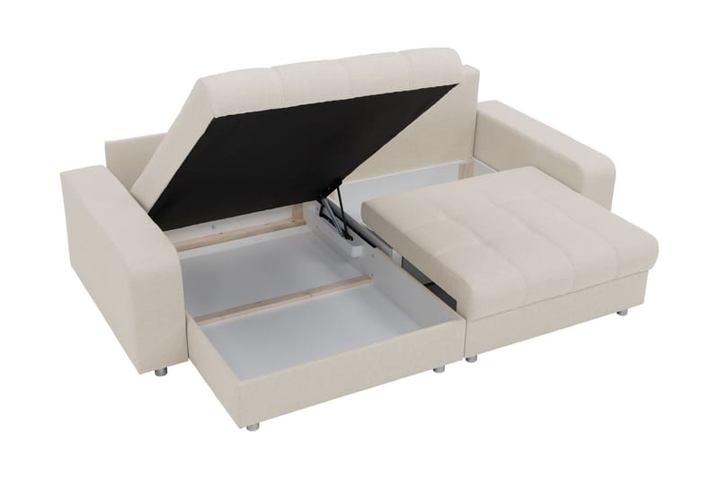 Smolmark Sovesofa med Chaiselong 3-personers - Beige - Møbler - Sofaer - Sovesofaer