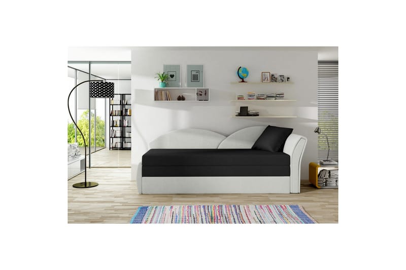 Sofa Eltap Aga 218x80x77 cm - Alova 04, Alova Pdp, Sort, Hvid, Højre - Møbler - Sofaer - Sovesofaer