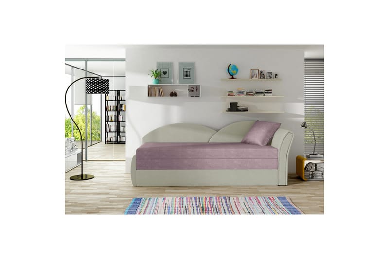 Sofa Eltap Aga 218x80x77 cm - Soro 61, Nubuk 21, Pink, Beige, Højre - Møbler - Sofaer - Sovesofaer