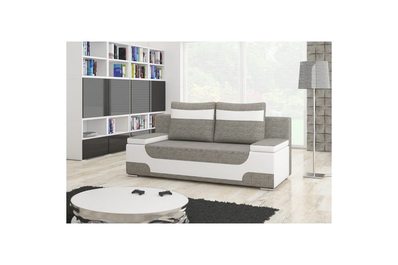 Sofa Eltap Area 200x90x92 cm - Berlin 01, Blød 17, Grå, Hvid - Møbler - Sofaer - Sovesofaer