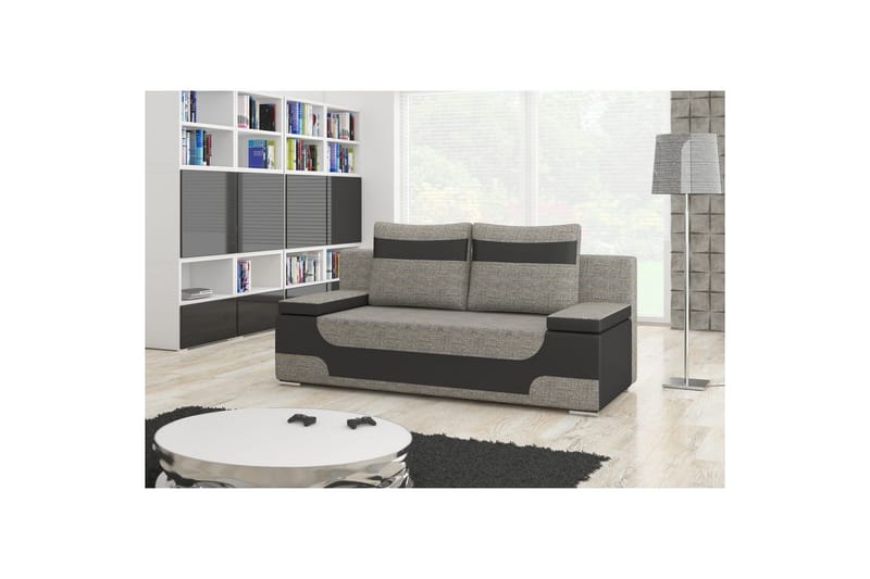 Sofa Eltap Area 200x90x92 cm - Berlin 01, Soft 11, Grå, Sort - Møbler - Sofaer - Sovesofaer