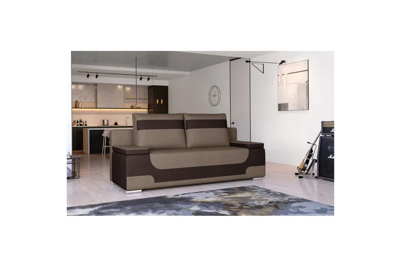 Sofa Eltap Area 200x90x92 cm - Monolit 09, Monolit 29, Mørk Beige, Brun - Møbler - Sofaer - Sovesofaer