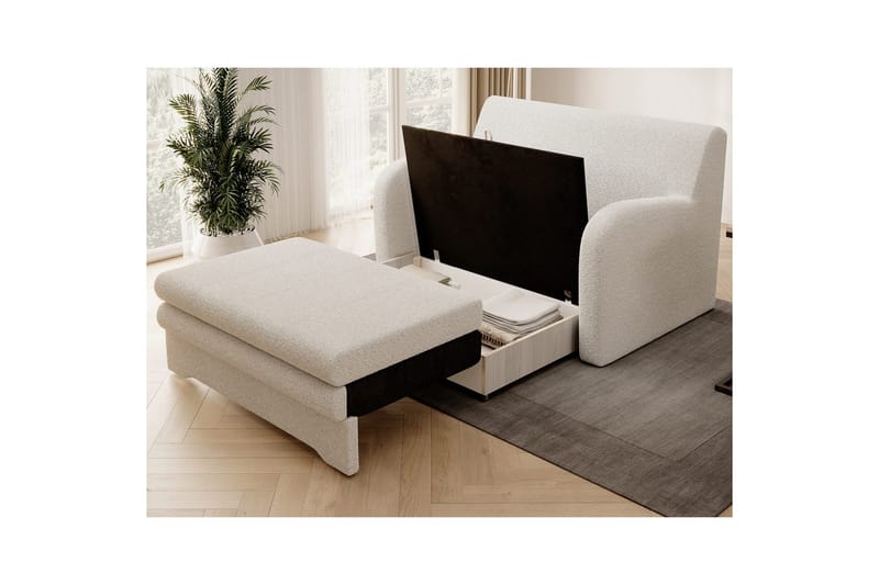 Sofa Eltap Ario 130x85x103 cm - Royal 01, Hvid - Møbler - Sofaer - Sovesofaer