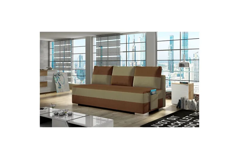 Sofa Eltap Atila 200x83x92 cm - Alova 12, Alova 66, Brun, Beige - Møbler - Sofaer - Sovesofaer