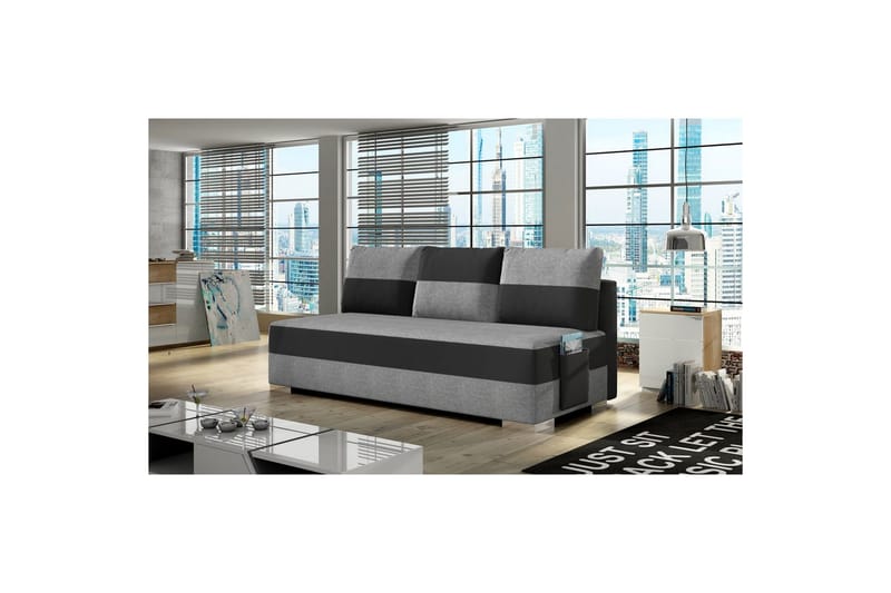 Sofa Eltap Atila 200x83x92 cm - Sawana 21, Soft 11, Grå, Sort - Møbler - Sofaer - Sovesofaer