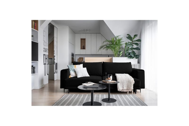 Sofa Eltap Dalia 248x84x95 cm - Velvetmat 10, Sort - Møbler - Sofaer - Sovesofaer