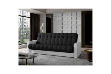 Sofa Eltap Garett 212x85x90 cm - Sawana 14, Soft 17, Sort, Hvid - Møbler - Sofaer - Sovesofaer