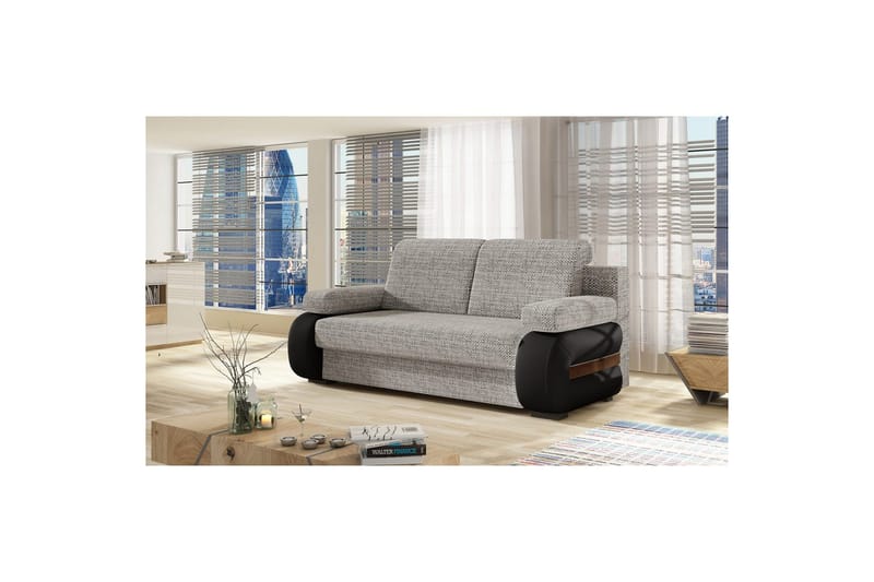 Sofa Eltap Laura 202x79x84 cm - Berlin 01, Soft 11, Grå, Sort - Møbler - Sofaer - Sovesofaer