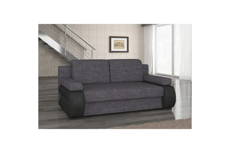 Sofa Eltap Laura 202x79x84 cm, Sawana 05, Soft 11, Grå, Sort