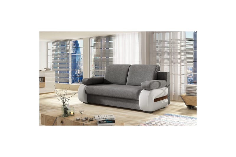 Sofa Eltap Laura 202x79x84 cm - Sawana 05, Soft 17, Grå, Hvid - Møbler - Sofaer - Sovesofaer