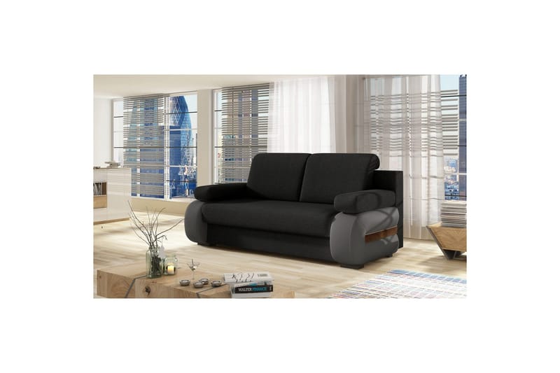 Sofa Eltap Laura 202x79x84 cm, Sawana 14, Soft 29, Sort, Grå