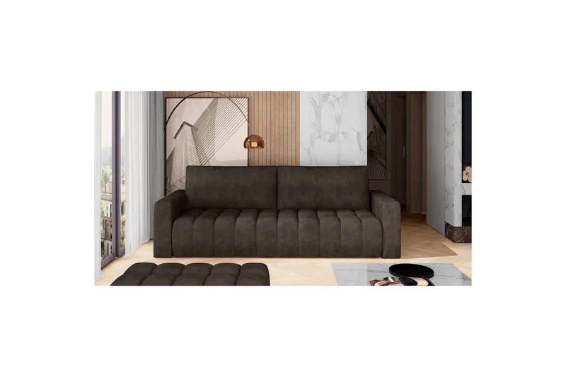 Sofa Eltap Lazaro 247x97x92 cm, Dora 28, Mørk Brun