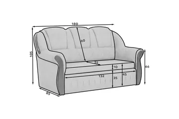 Sofa Eltap Lord 180x85x105 cm - Dora 22, Brun - Møbler - Sofaer - Sovesofaer