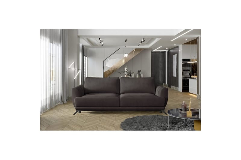 Sofa Eltap Megis 242x95x90 cm - Mat Velvet 29, Brun - Møbler - Sofaer - Sovesofaer