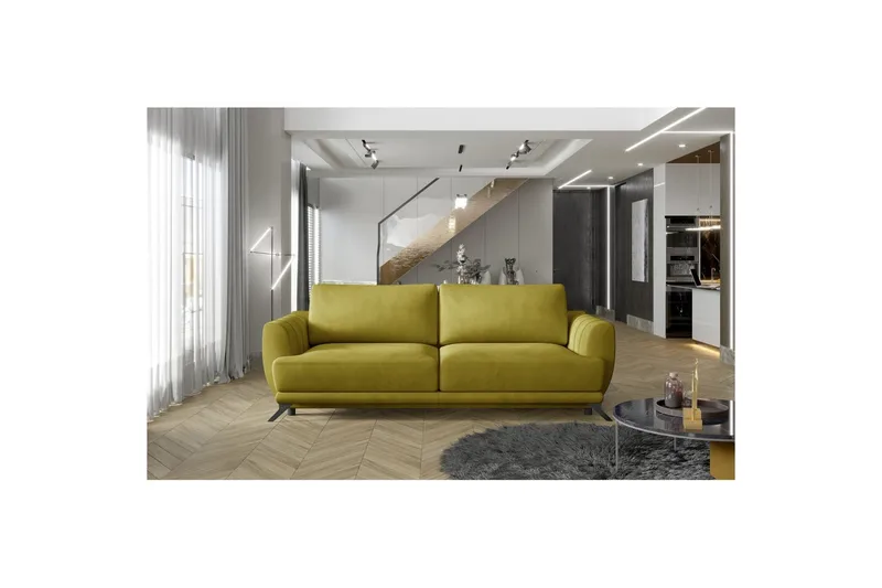 Sofa Eltap Megis 242x95x90 cm - Monolith 48, Gul - Møbler - Sofaer - Sovesofaer