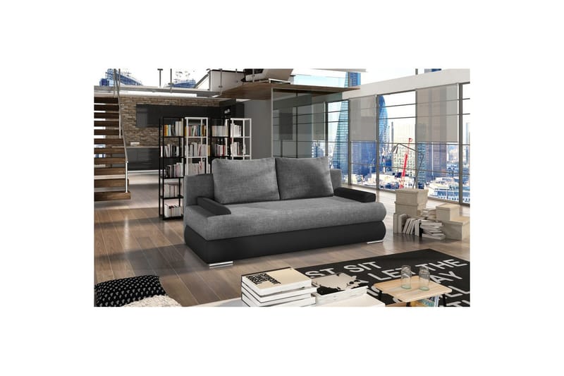 Sofa Eltap Milo 213x95x90 cm, Sawana 05, Soft 11, Grå, Sort