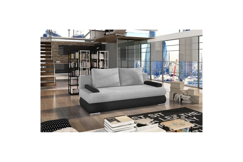 Sofa Eltap Milo 213x95x90 cm - Sawana 21, Soft 11, Grå, Sort - Møbler - Sofaer - Sovesofaer