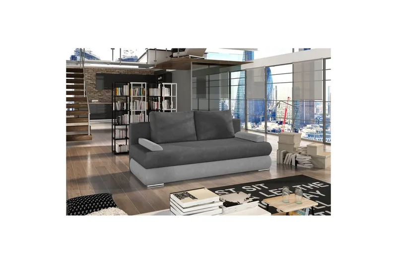 Sofa Eltap Milo 213x95x90 cm - Soro 93, Soro 83, Grå, Hvid - Møbler - Sofaer - Sovesofaer