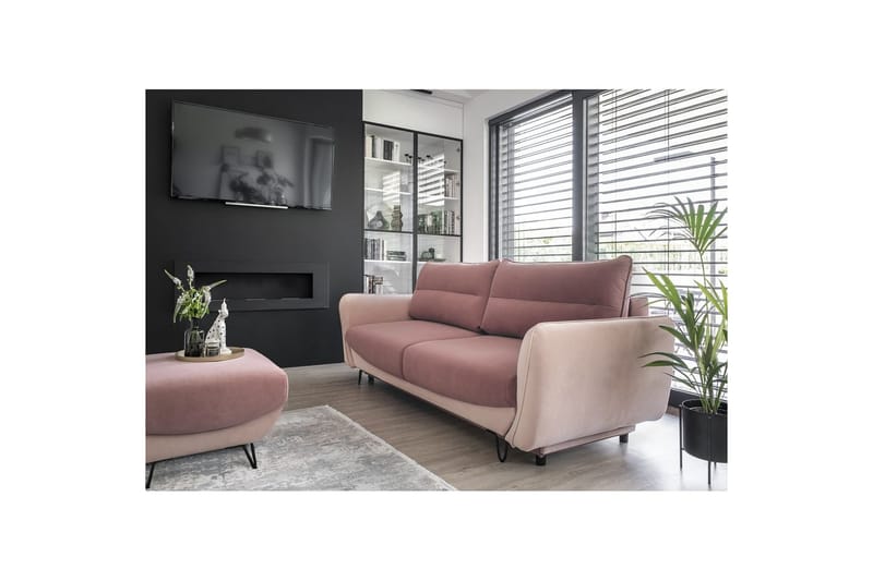 Sofa Eltap Silva 236x95x90 cm - Velvetmat 24, Mat Velvet 61, Pink - Møbler - Sofaer - Sovesofaer