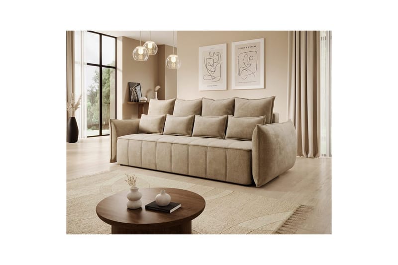 Sofa Eltap Weltton 242x106x94 cm - Nube 20, Beige - Møbler - Sofaer - Sovesofaer