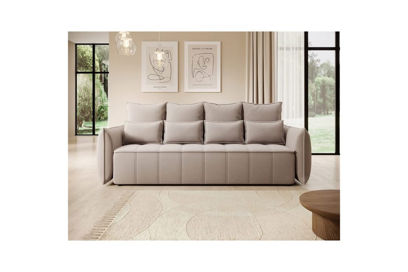 Sofa Eltap Weltton 242x106x94 cm - Sola 18, Beige - Møbler - Sofaer - Sovesofaer