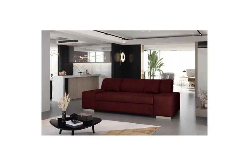 Sofa Eltap Porto - Mat Velvet 68, Rød, 3210x92x73 cm - Møbler - Sofaer - Sovesofaer