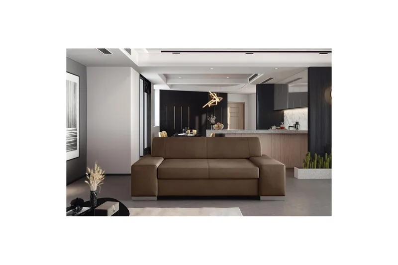 Sofa Eltap Porto, Monolith 09, Soft 66, Mørk Beige, Mørkebrun, 2190x62x73 cm