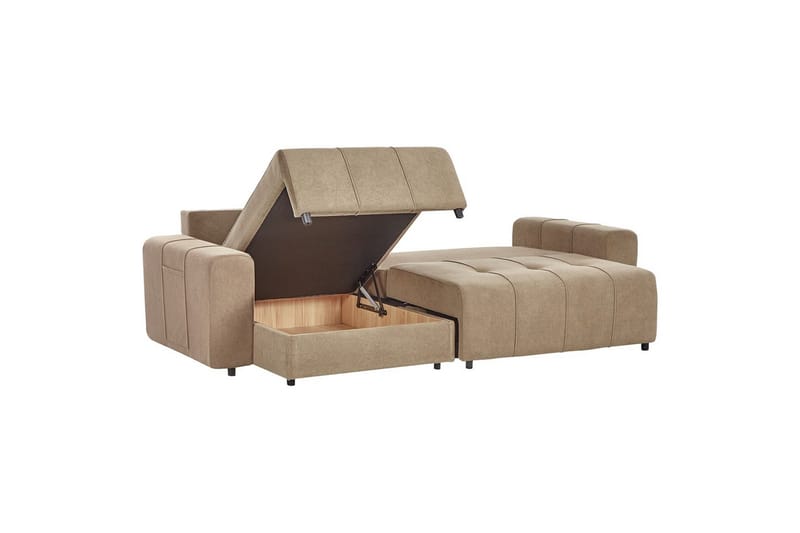 Sofa i højre hjørne Højrevendt Innvik - Brun, 213x156 cm - Møbler - Sofaer - Sovesofaer