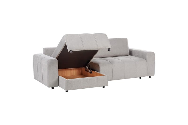 Sofa i højre hjørne Højrevendt Innvik - Grå, 213x156 cm - Møbler - Sofaer - Sovesofaer